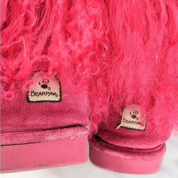 Bearpaw Boo Toddler Electric Pink Shaggy Boots - Picture 6 of 10